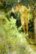 Anders Zorn naken under en gran painting
